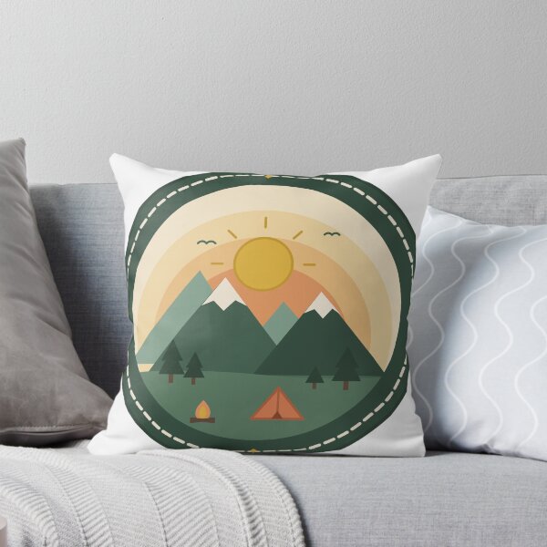 Item preview, Retro Mountain Trail Badge Camping Adventure Patch designed and sold by AHK18.