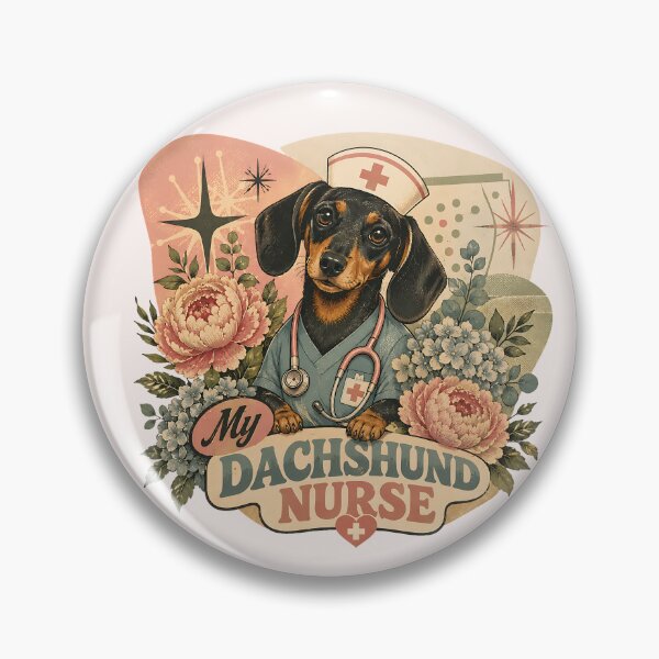 Item preview, Vintage Floral My Dachshund Nurse Retro Dog Art designed and sold by MythicCotton.