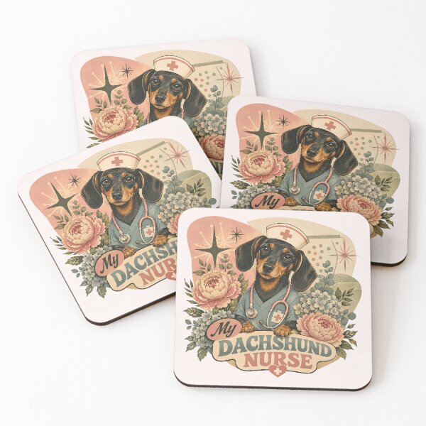 Item preview, Vintage Floral My Dachshund Nurse Retro Dog Art designed and sold by MythicCotton.
