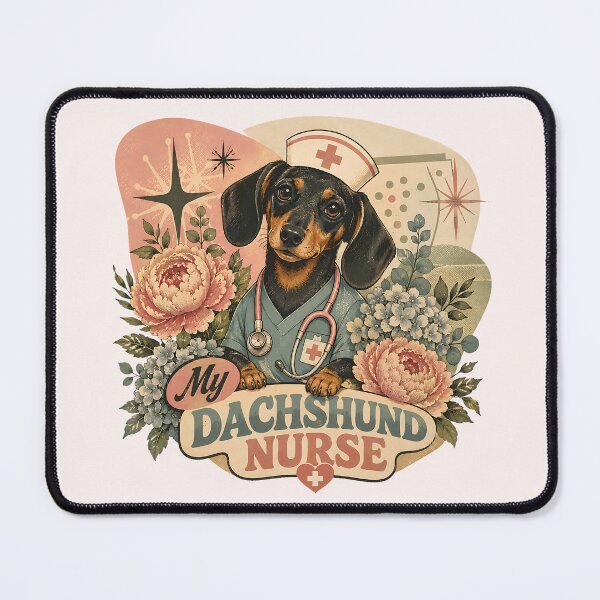 Item preview, Vintage Floral My Dachshund Nurse Retro Dog Art designed and sold by MythicCotton.