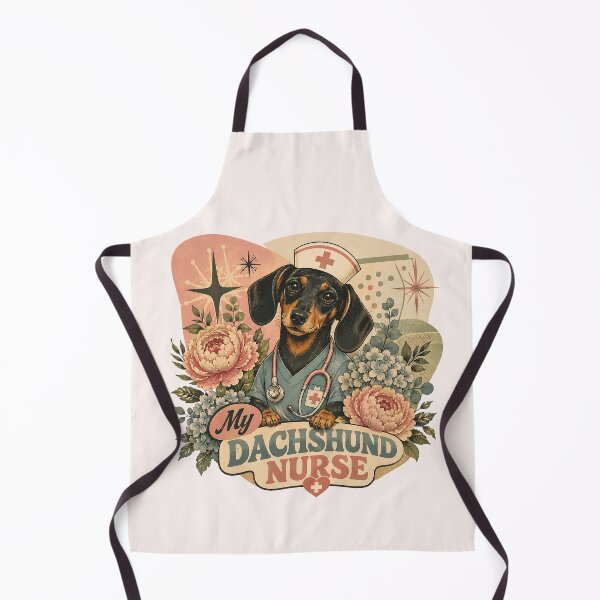Item preview, Vintage Floral My Dachshund Nurse Retro Dog Art designed and sold by MythicCotton.