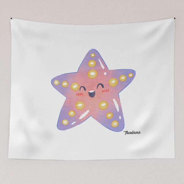 Item preview, Cute Pink and Purple Kawaii Starfish - Ocean Friends designed and sold by Theselinara.
