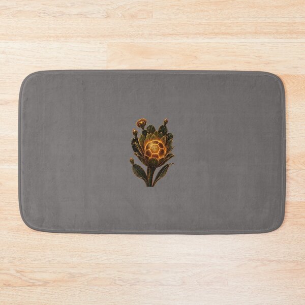 Item preview, Golden Mexico Soccer Flower with Nopal Cactus | Aztec Botanical Digital Illustration designed and sold by MonsoonInkX.