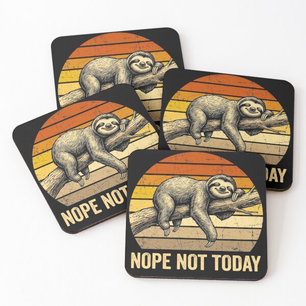 Item preview, Nope Not Today Sloth | Funny Lazy Sloth Vintage Retro | Introvert Animal Lover | Cute Sloth Humor Gift designed and sold by Maravillio.