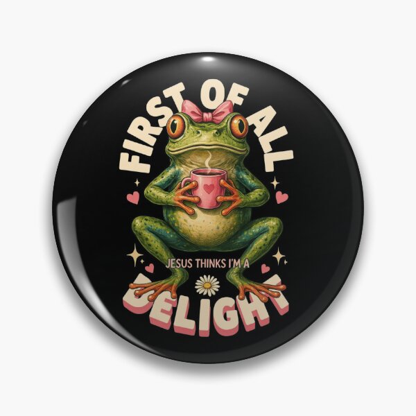 Item preview, First Of All Jesus Thinks I'm A Delight Frog Coffee Meme, Christian Frog designed and sold by Dabbing Turtle Designs.