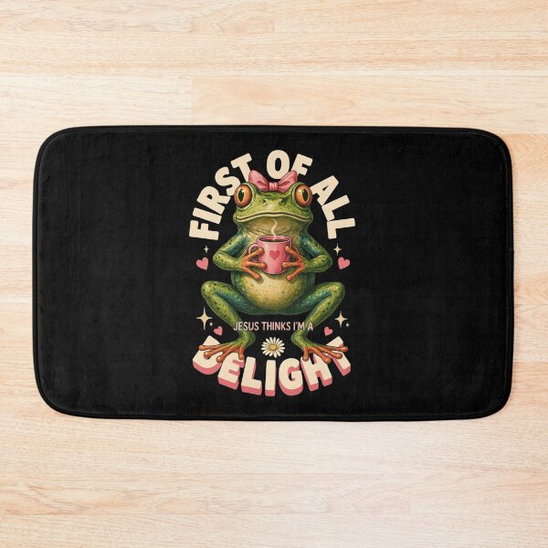 Item preview, First Of All Jesus Thinks I'm A Delight Frog Coffee Meme, Christian Frog designed and sold by Dabbing Turtle Designs.