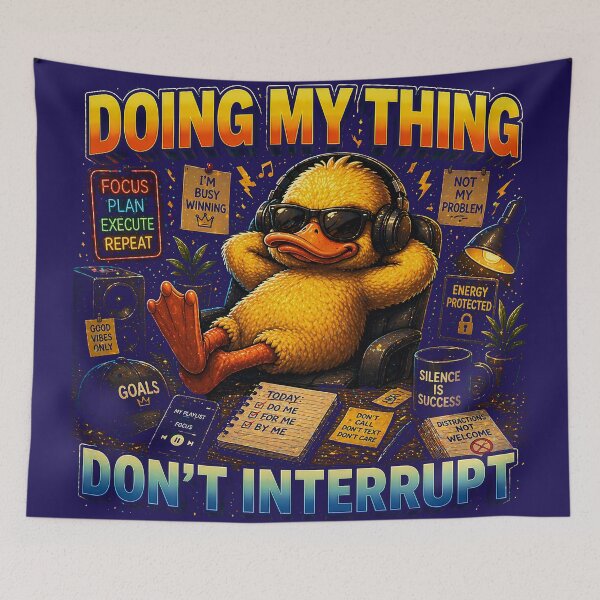 Item preview, Doing My Thing Don't Interrupt Funny Duck T-Shirt | Introvert Duck | Chill Duck Cartoon | Productivity Meme | Cute Streetwear designed and sold by FunkyVista.