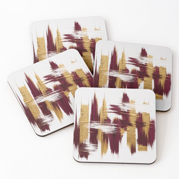 Item preview, Burgundy Skyline – Modern Abstract Cityscape designed and sold by Ingorgia Studio.