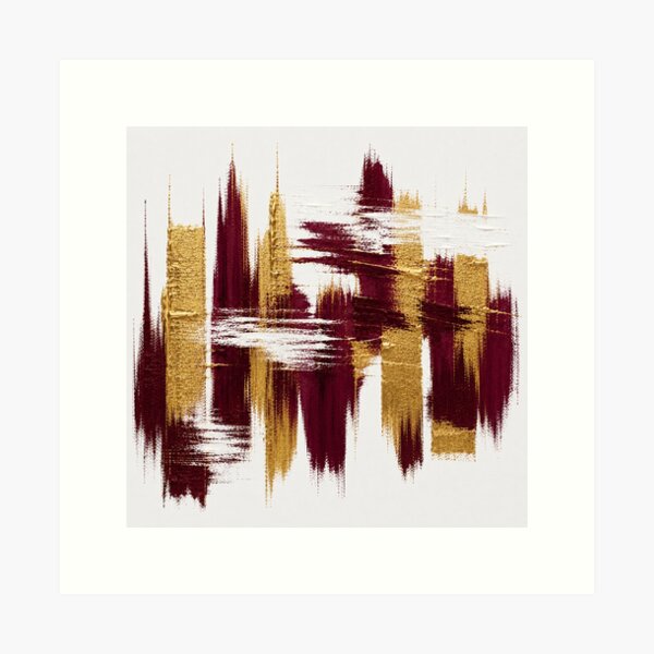 Item preview, Burgundy Skyline – Modern Abstract Cityscape designed and sold by Ingorgia Studio.