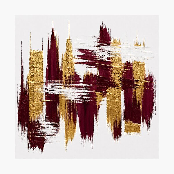 Item preview, Burgundy Skyline – Modern Abstract Cityscape designed and sold by Ingorgia Studio.