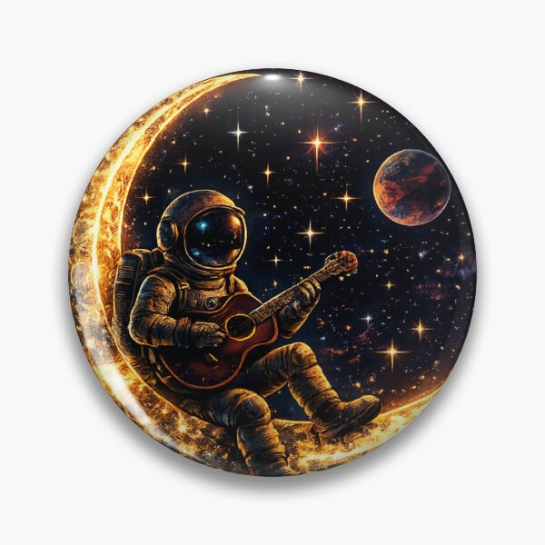 Item preview, Astronaut Playing Guitar on Crescent Moon designed and sold by Houldi.