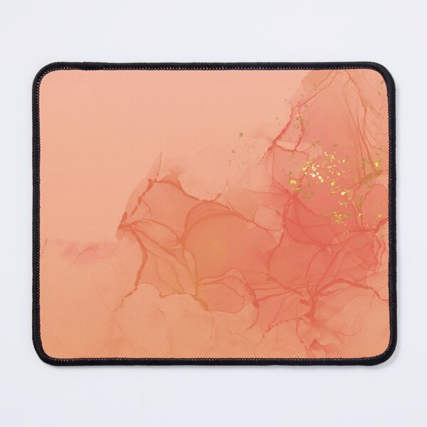 Item preview, Abstract Peach and Coral Ombre With Gold Splashes designed and sold by humnoo.