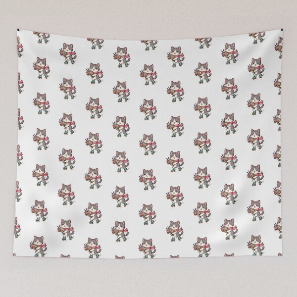 Item preview, Cute Roller Skating Cat with Flowers Sticker | Kawaii Kitty Cartoon designed and sold by PrintforDesign.