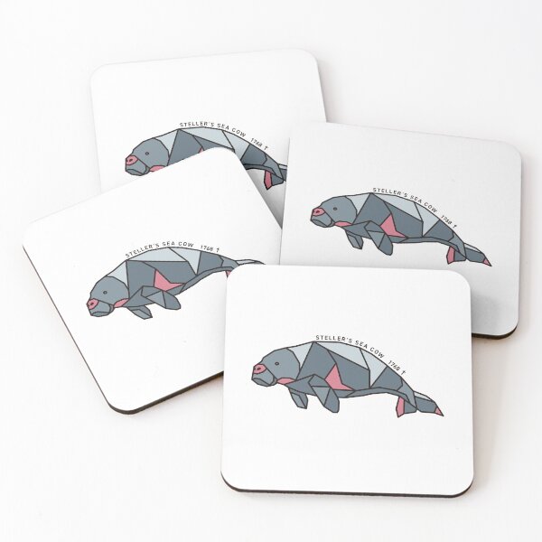 Item preview, Geometric Steller's Sea Cow - Dusty Rose Accent designed and sold by AnimalsKnowAll.