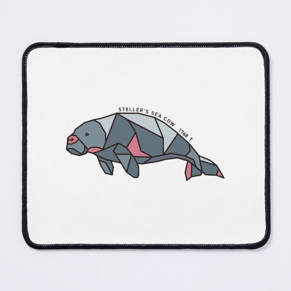 Item preview, Geometric Steller's Sea Cow - Dusty Rose Accent designed and sold by AnimalsKnowAll.
