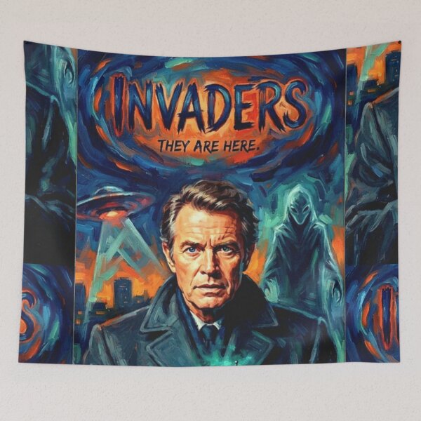 Item preview, The Invaders Retro Sci-Fi Series Alien Invasion David Vincent Tribute Art TV Show Poster designed and sold by Art's Diner.