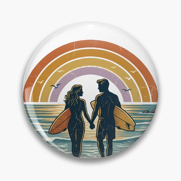 Item preview, Surf Couple Anniversary Beach Trip Gift for Couples designed and sold by OliviaHayesArt.