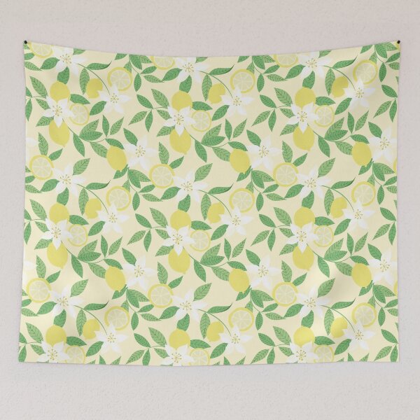 Item preview, Lemon Blossom Pattern  Citrus Floral , Butter Yellow Botanical Summer Design designed and sold by anigui.