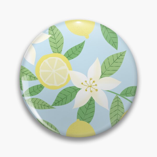 Item preview, Lemon Blossom Pattern  Citrus Floral Blue Botanical Summer Design designed and sold by anigui.