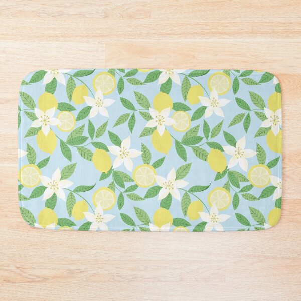 Item preview, Lemon Blossom Pattern  Citrus Floral Blue Botanical Summer Design designed and sold by anigui.