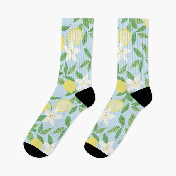 Item preview, Lemon Blossom Pattern  Citrus Floral Blue Botanical Summer Design designed and sold by anigui.