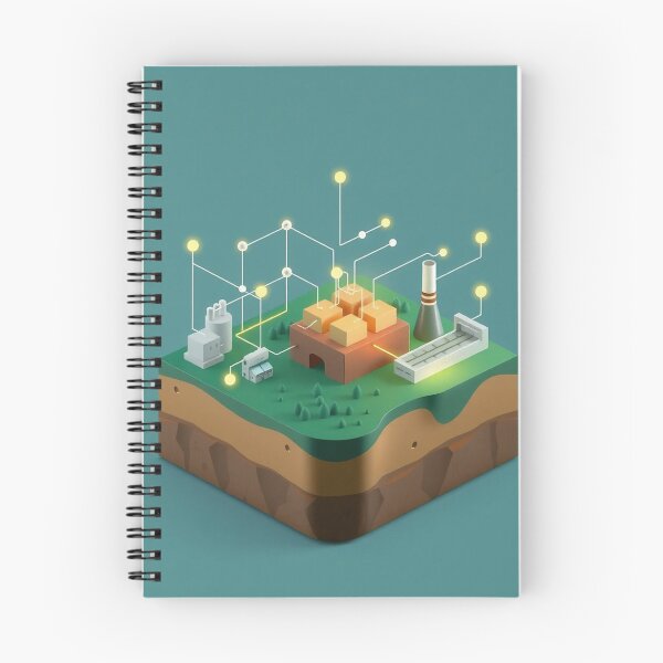 Item preview, Smart Tech Floating Island Network Illustration designed and sold by IntelliMindDesigns.
