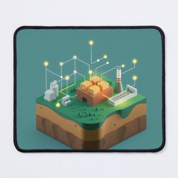 Item preview, Smart Tech Floating Island Network Illustration designed and sold by IntelliMindDesigns.