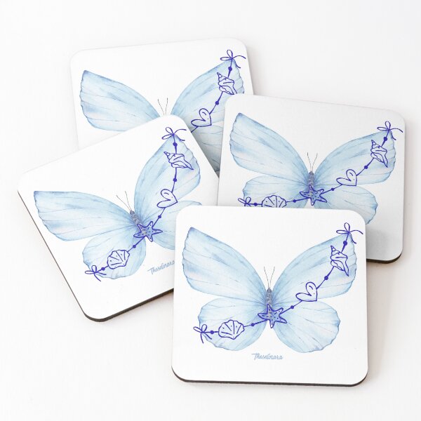 Item preview, Blue Butterfly and Shells - Coastal Dream designed and sold by Theselinara.