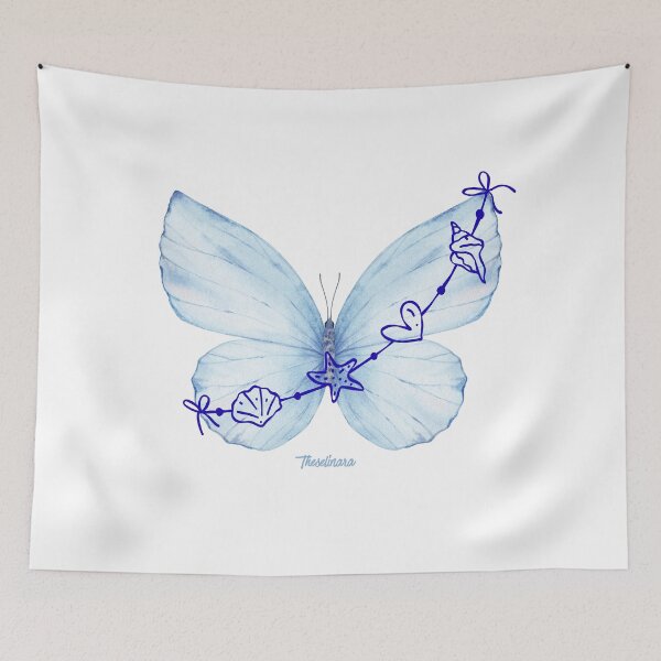 Item preview, Blue Butterfly and Shells - Coastal Dream designed and sold by Theselinara.