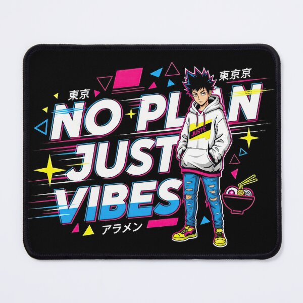 Item preview, No Plan Just Vibes Retro Anime Skater Streetwear designed and sold by DigitalArtx-com.