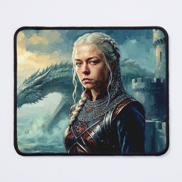Item preview, House of the Dragon Retro Fantasy Rhaenyra Targaryen Castle Wall Tribute Art Movie Poster designed and sold by Art's Diner.