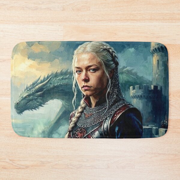Item preview, House of the Dragon Retro Fantasy Rhaenyra Targaryen Castle Wall Tribute Art Movie Poster designed and sold by Art's Diner.