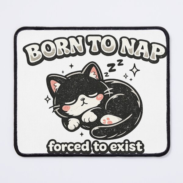 Item preview, Born To Nap Cat Funny Y2K Shirt Forced To Exist Tee Cat Lover Gift Retro Cartoon Lazy Humor designed and sold by Moonveil_Studio.
