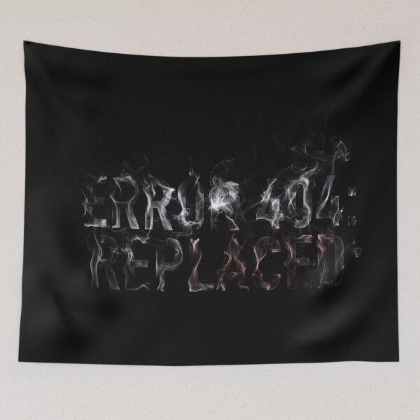 Item preview, Error 404 Replaced Smoke Typography Tee designed and sold by cabana.space.