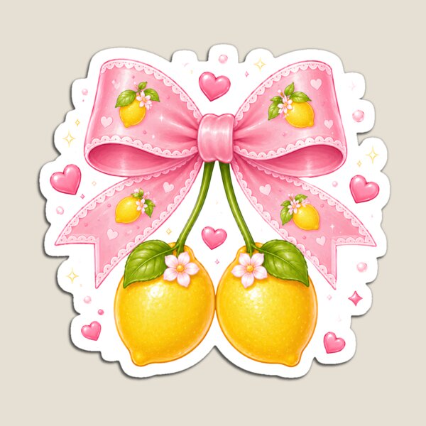 Item preview, Kawaii Lemon Bow Cute Coquette designed and sold by Pampam-stickers.