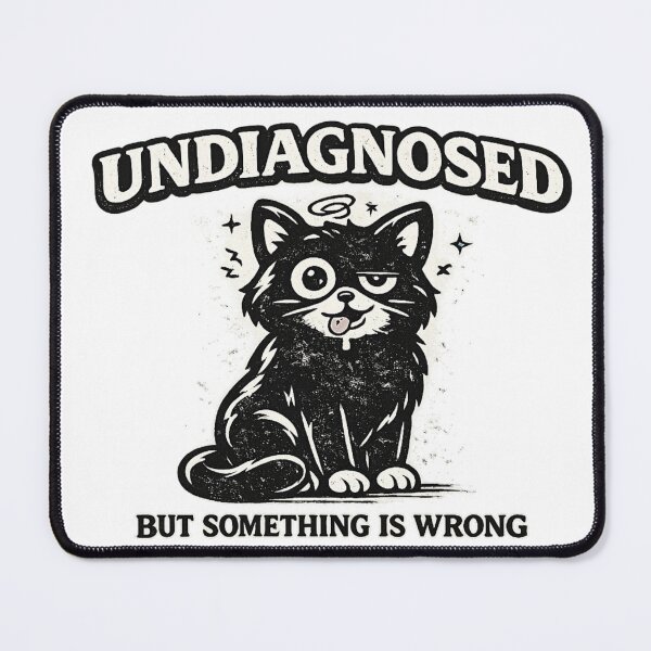 Item preview, Undiagnosed But Something Is Wrong Cat Funny Shirt Mental Health Humor Gift Relatable Cat Tee Weirdcore designed and sold by Moonveil_Studio.