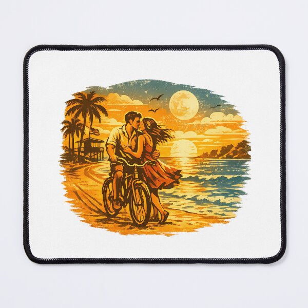 Item preview, Coastal Lighthouse Vintage Beach Vacation Couple designed and sold by OliviaHayesArt.