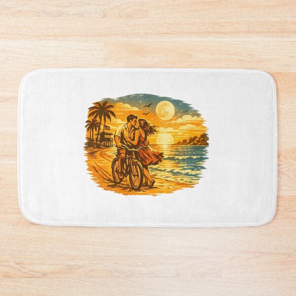 Item preview, Coastal Lighthouse Vintage Beach Vacation Couple designed and sold by OliviaHayesArt.