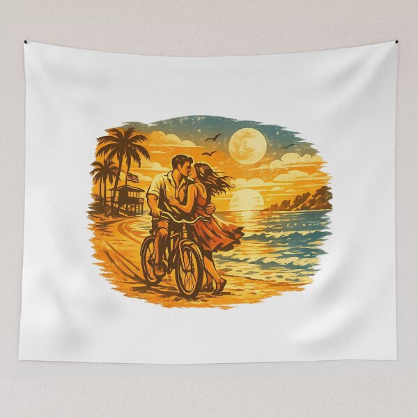 Item preview, Coastal Lighthouse Vintage Beach Vacation Couple designed and sold by OliviaHayesArt.