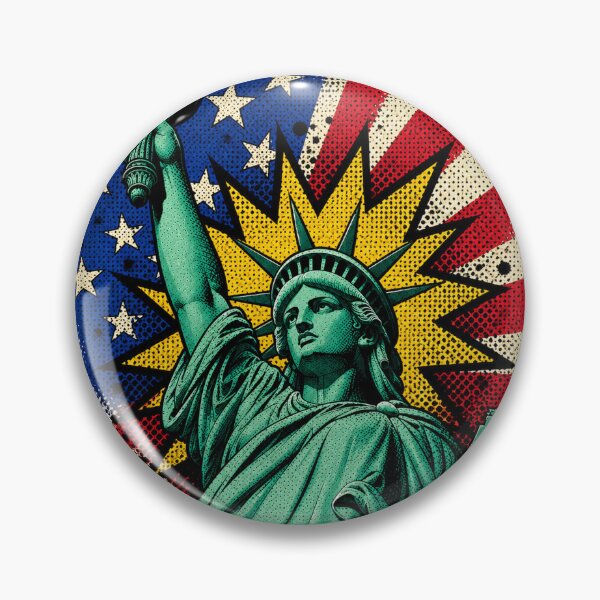 Item preview, Statue of Liberty Pop Art | Retro Comic Book Style | Patriotic Graphic Design designed and sold by Rewind Society.