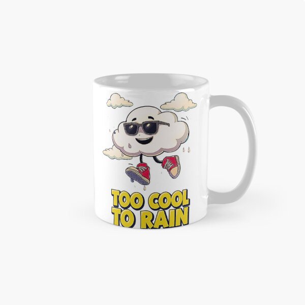 Item preview, Too Cool To Rain – Cartoon Cloud with Sunglasses Retro T-Shirt Design designed and sold by MerchWSzpilkach.