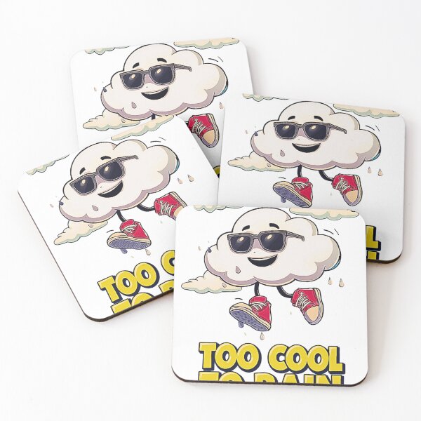 Item preview, Too Cool To Rain – Cartoon Cloud with Sunglasses Retro T-Shirt Design designed and sold by MerchWSzpilkach.