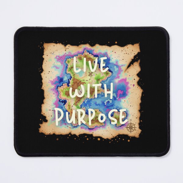 Item preview, ‏Live With Purpose Adventure Map Watercolor Art designed and sold by Rosaglauca.