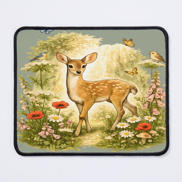 Item preview, Forest Deer Wildflower T-Shirt — Cottagecore Nature Aesthetic Deer Tee Gift designed and sold by RizRay.