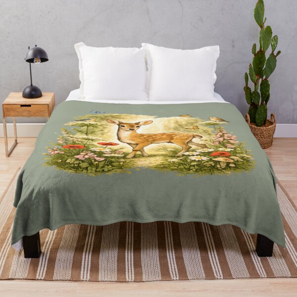 Item preview, Forest Deer Wildflower T-Shirt — Cottagecore Nature Aesthetic Deer Tee Gift designed and sold by RizRay.
