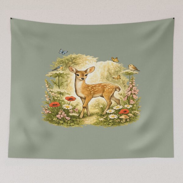 Item preview, Forest Deer Wildflower T-Shirt — Cottagecore Nature Aesthetic Deer Tee Gift designed and sold by RizRay.