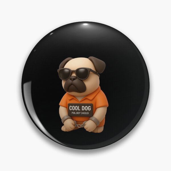 Item preview, Cool Dog Mugshot 3D Pug In Jail Sticker designed and sold by thazinart.