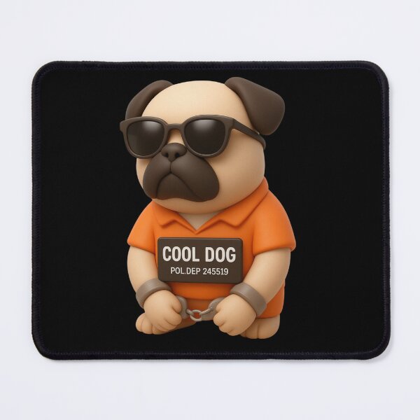 Item preview, Cool Dog Mugshot 3D Pug In Jail Sticker designed and sold by thazinart.
