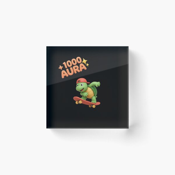 Item preview, 1000 Aura Cute 3D Skateboarding Turtle Sticker designed and sold by thazinart.