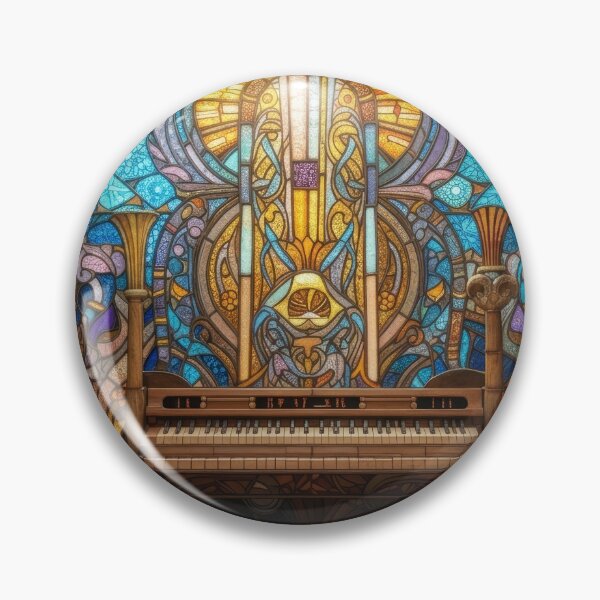Item preview, Stained Glass Art Nouveau Pipe Organ Cathedral Art designed and sold by pinkal.